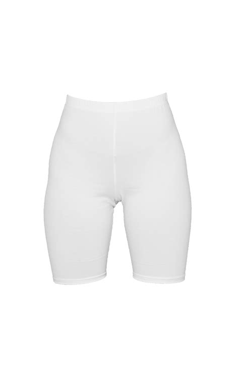 cream cotton stretch bike shorts prettylittlething usa
