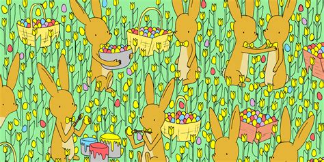 Easter Themed Brainteaser — Can You Find The Chicken Among Rabbits