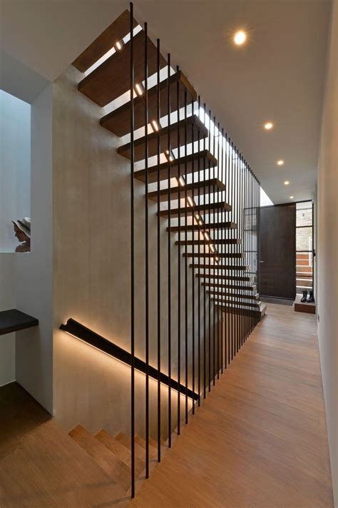 Design Detail These Wood Stairs Have A Handrail With Hidden Lighting