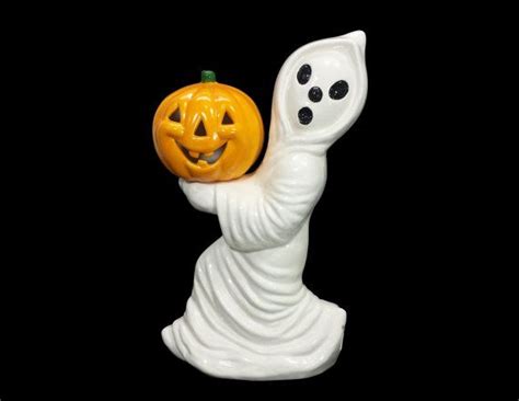 Ghost Jack O Lantern Lamp Ceramic 12 Inch Vinatge Etsy Ghost Jack