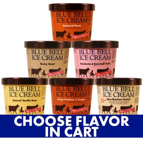 Blue Bell Brown Rim Assorted Flavors Ice Cream Tub Oz King Soopers