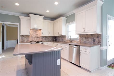 Stools/sink cut out arent included in our listing. Custom gray Island with off white perimeter cabinets | Kitchen design, Beautiful kitchens, Kitchen