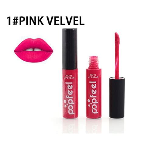 Popfeel 12 Colors Makeup Tint Liquid Lipstick Matte Lip Gloss Red Velvet Waterproof Long Lasting