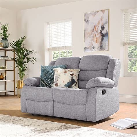 Sorrento 2 Seater Recliner Sofa Light Grey Classic Linen Weave Fabric Only £64999 Furniture