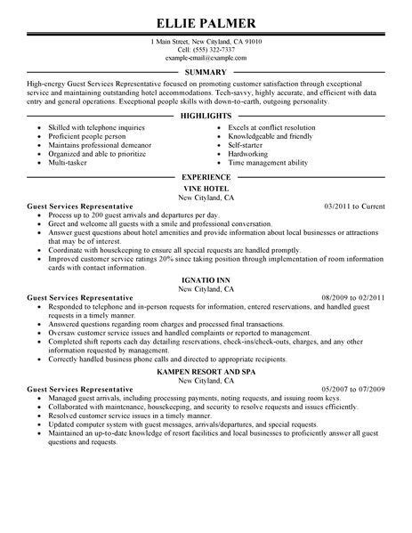 If you want to perfect your cv, you might have to grease up your elbows, get your reading glasses, and make sure every little make sure your work experience and results are backed up data or some form of measurable change. Best Guest Service Representative Resume Example | Good resume examples, Resume examples