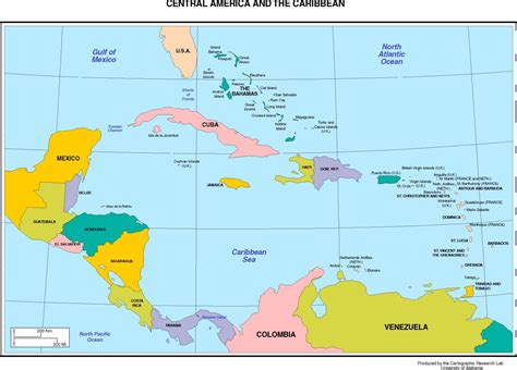 Caribbean Central America Map With Capitals Best Map Collection