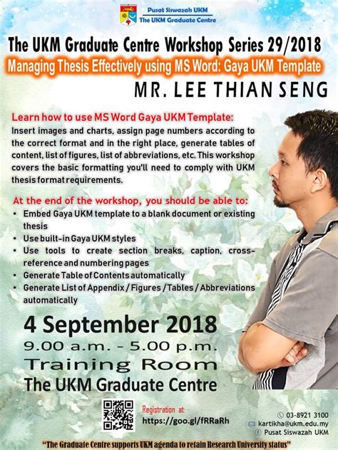 Andanastuti muchtar berkata, mereka sentiasa berusaha mengembang dan memperkasakan program pengajian tinggi di peringkat ijazah sarjana dan phd bagi menyediakan peluang pendidikan tinggi. Bengkel Pusat Siswazah UKM Siri 29/2018: Managing Thesis ...