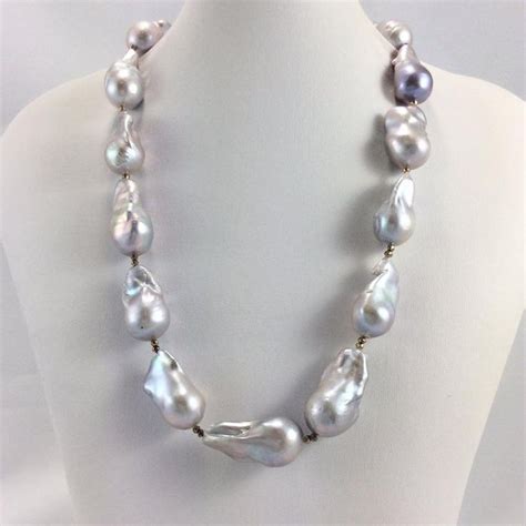 Baroque Pearl Necklace With Vermeil Clasp And Faceted Pyrite Beads