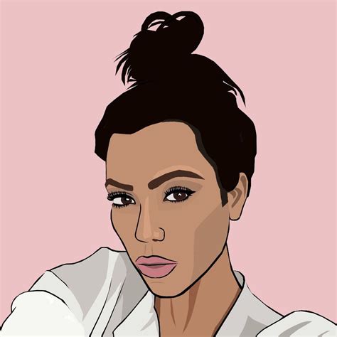 illustration art kim kardashian pop art celebrity drawings vector portrait famous artists