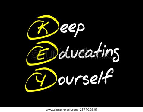 Keep Educating Yourself Key Business Concept Stock Vector Royalty Free