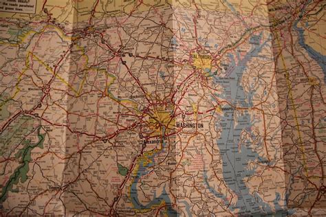Vintage Road Map Of Delaware Maryland Virginia And West Etsy