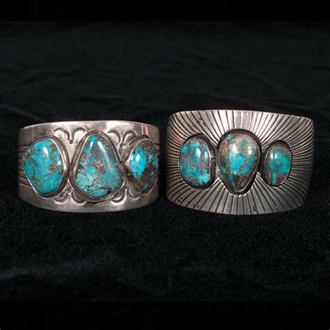 Navajo Silver Cuffs With Turquoise Cowan S Auction House The Midwest