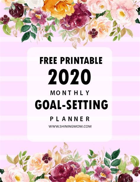 Free Printable 2020 Monthly Goals Planner | Printable day planner, Free printables, Printable ...