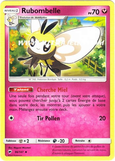 Rubombelle 96178 Carte Pokémon Cartes à Lunité Français Ultrajeux
