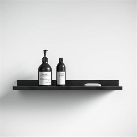 Designo Matte Black Floating Bathroom Shelf 600 Lusso