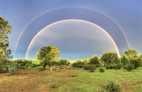 Full Double Rainbow From My Backyard In Redding California Oc