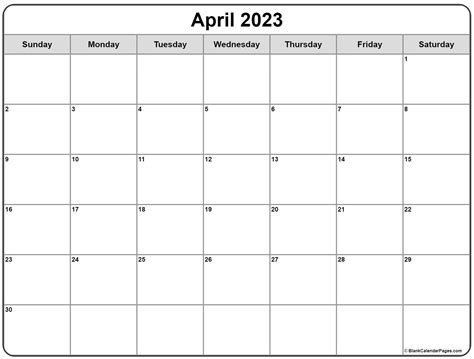 Free Printable April Calendar Printable Blank World The Best