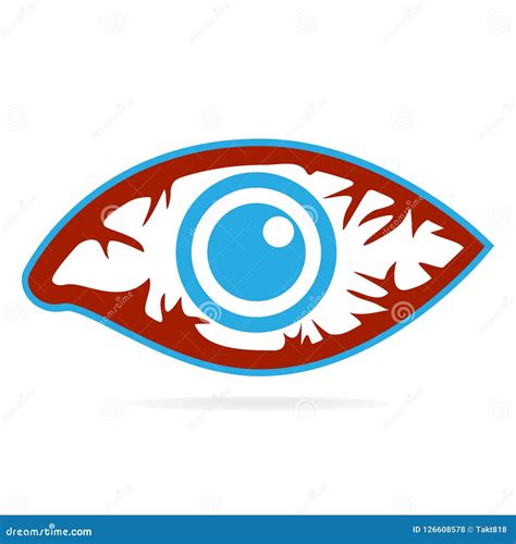 Eye Redness Icon Inflammatory Disease Of Eyes Stock Vector