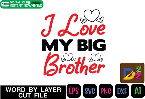 I Love My Big Brother Svg Graphic By Design Zone 2 · Creative Fabrica