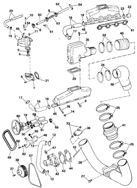 Marine engine cooling system diagram. Omc Stern Drive exhaust and cooling Parts for 1994 5.0L 50facpmdm Stern Drive