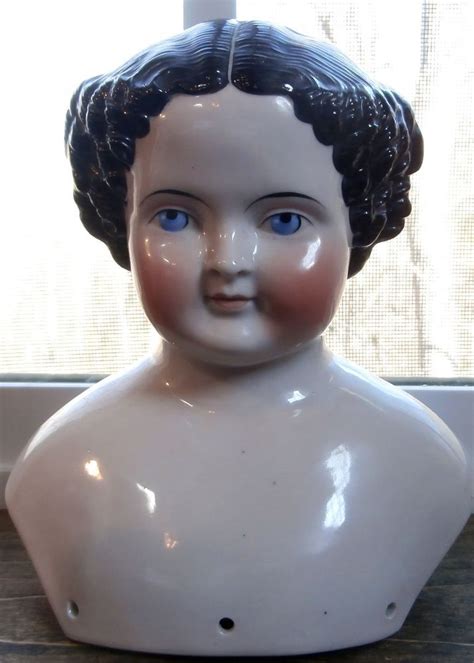 Antique C1850 Civil War Era RARE HUGE China Head Doll Head 7 Tall NR
