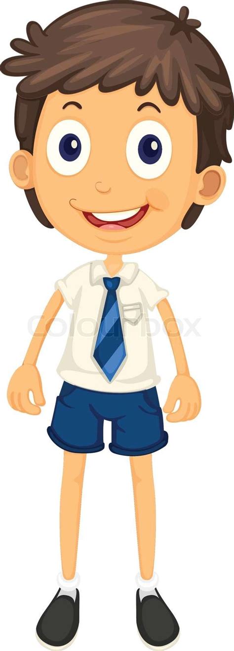Illustration Of A Boy In School Uniform On A White Stock Vector