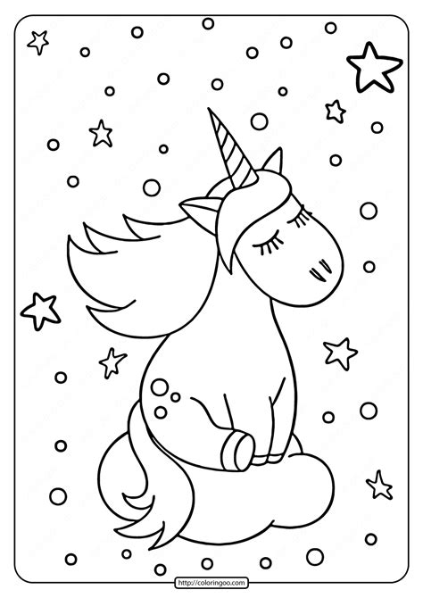 Unicorn On The Cloud Coloring Pages Unicorn Coloring Pages Star