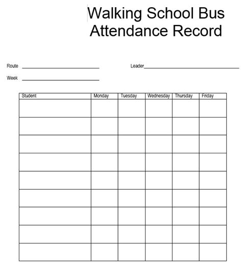 Class Attendance Sheet Template 5 Printable Samples