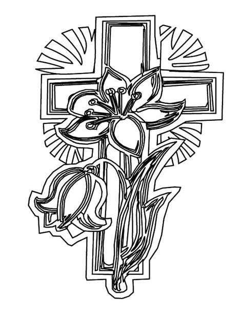 Cross Mosaic Colouring Pages Sketch Coloring Page