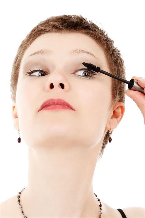 Woman Holding Mascara Applying Beauty Cosmetic Cosmetics Eye