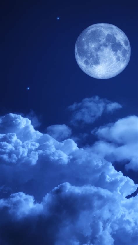 Moon Night Sky Clouds 5k In 1080x1920 Resolution Night Sky Wallpaper