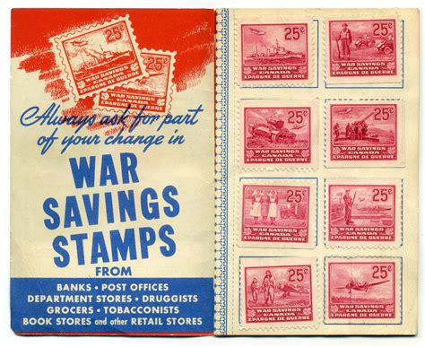 War Savings Stamps Booklet Featuring 17 Stamps From The 1940 1941 Set