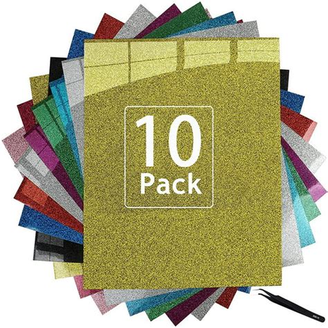 Htv Glitter Heat Transfer Vinyl Sheet10 Pack 12x 10 Glitter Iron On