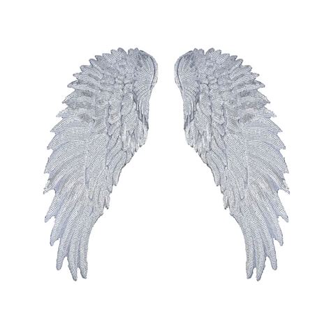 2 Pcs Sequins Patch Diy Angel Wings Patches Clothes Patches Embroidered