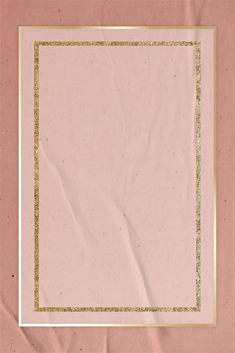 Gold Frame And Pink Border On Pastel Pink Background Premium Image By