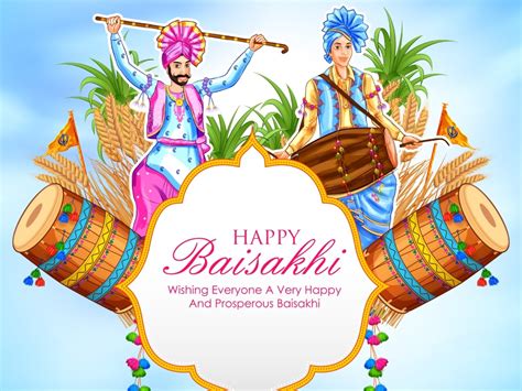 Happy Baisakhi Illustration With Vaisakhi Punjabi Spring Harvest Clip