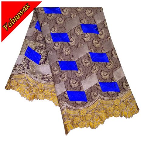 Miss L Classic Style African Ankara Wax Lace Embroidery Polyester 6yards Nigerian Guipure