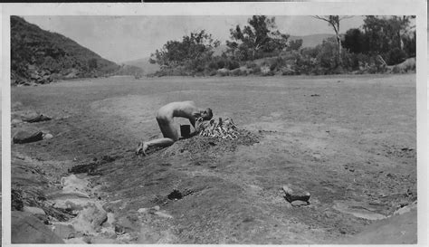 Photograph Naked Kurt Johannsen Digging Out A Soak On The Finke River