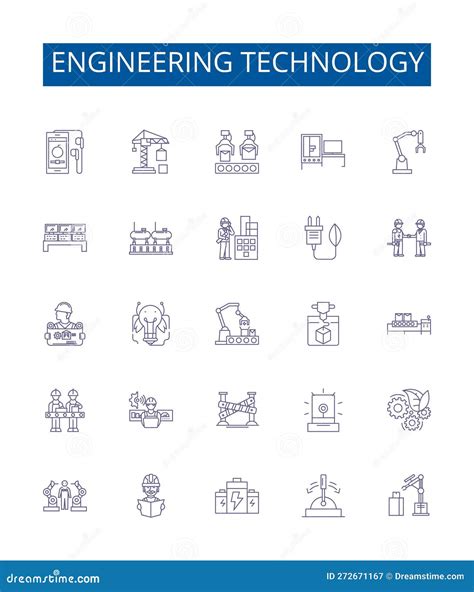 Engineering Technology Line Icons Signs Set Design Collection Of