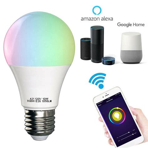Wifi Smart Led Light Bulb Works With Alexa Smartphone Controlled