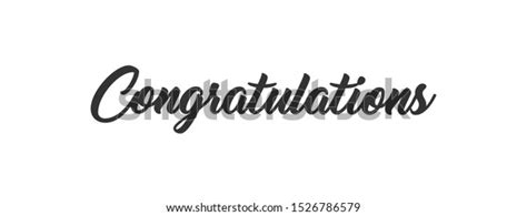 Congratulations Calligraphy Hand Written Text Congrats Stock Vector