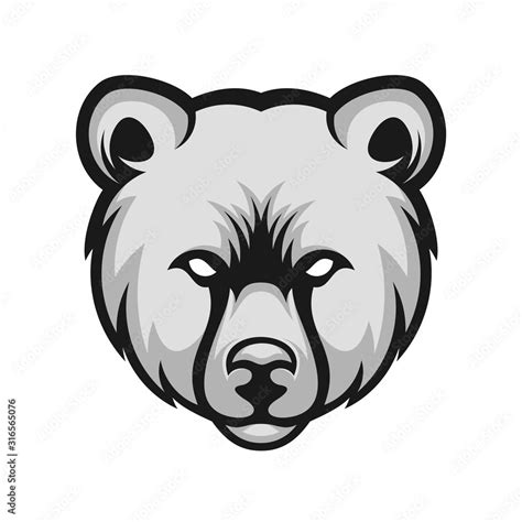 Head Bear Mascot Logo Bear Logo Vector Template Stock Vector Adobe Stock