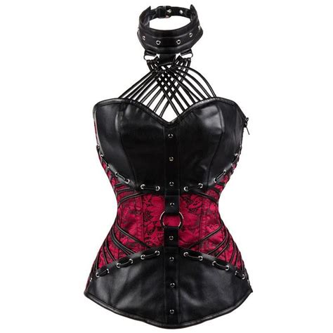 Halter Straps Steampunk Halloween Outfits Gothic Overbust Corset