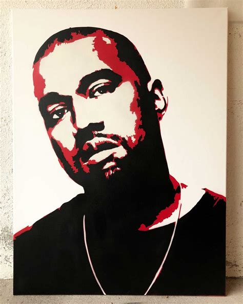 Kanye West Stencil Art Graffiti Painting By Leiti Graffiti Painting