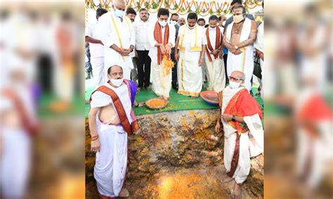 Jagan Lays Foundation Stone For Reconstruction Of Nine Temples
