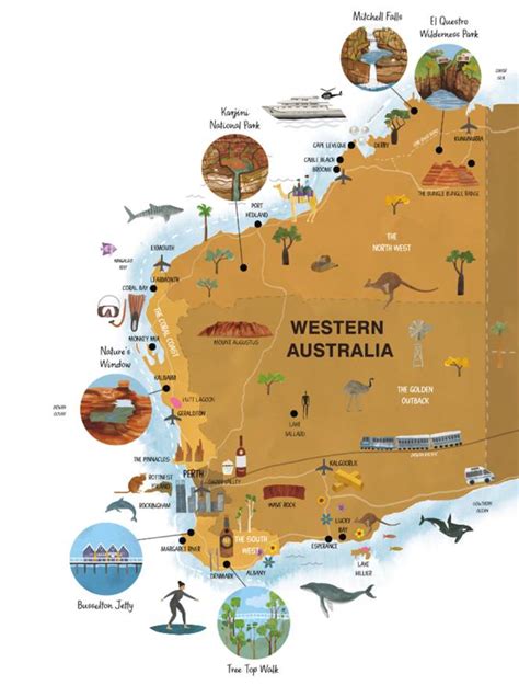 Western Australia Map Australia Map Coast Gambaran