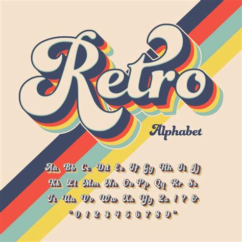 Retro Alphabet Png Elements Digital 70s Groovy Designs Etsy Australia