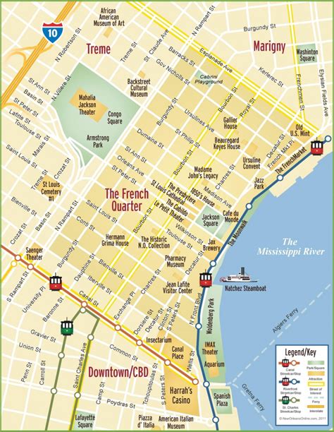 Printable Map Of New Orleans See The Best Attraction In New Orleans