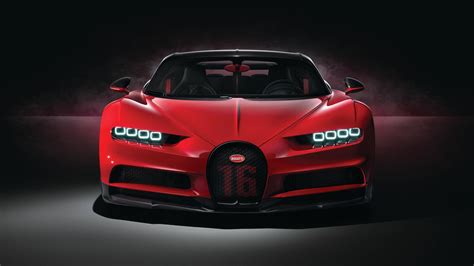 Download Red Cool Bugatti Car With Smoke Wallpaper