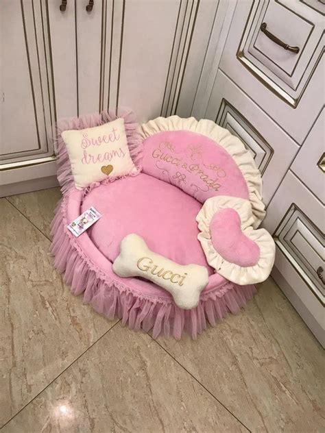 Baby Pink And Ivory Princess Bed Personalised Dog Bed With Etsy In